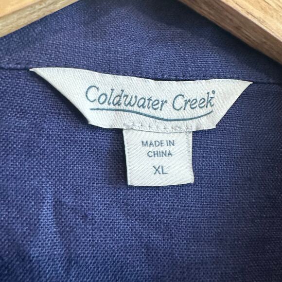 Coldwater Creek Journeys Lightweight Washable Linen Jacket Navy Blue XL - Picture 3 of 11